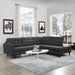 Empress 2 Piece Upholstered Fabric Right Facing Bumper Sectional - view 9