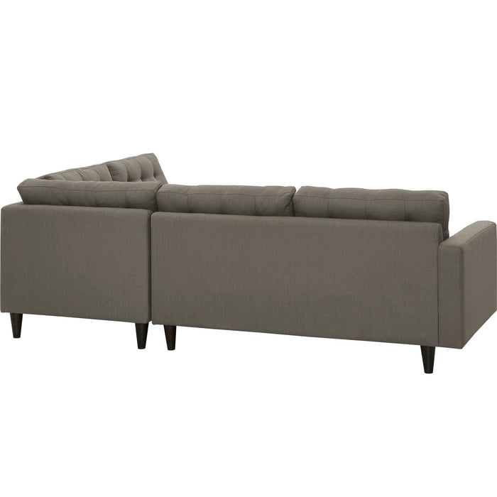 Empress 2 Piece Upholstered Fabric Right Facing Bumper Sectional - view 22