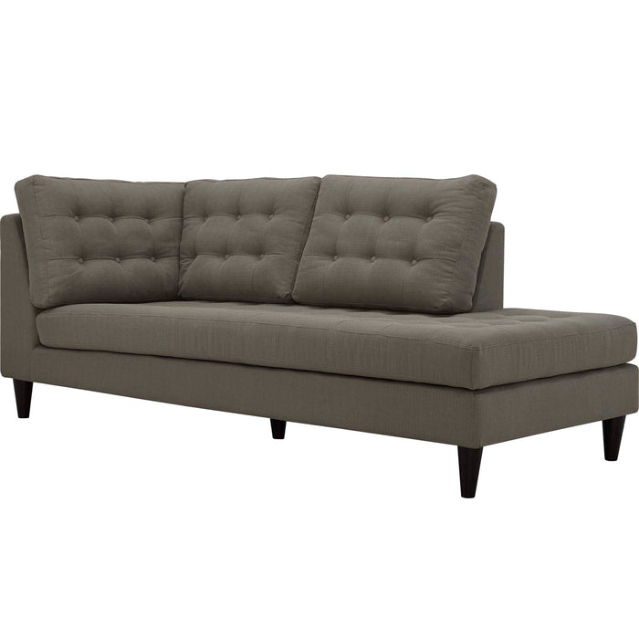 Empress 2 Piece Upholstered Fabric Right Facing Bumper Sectional - view 20