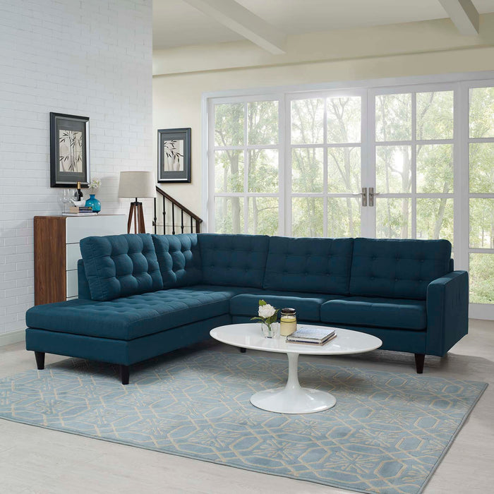 Empress Luxurious Button Tufted Upholstered Fabric Sectional Sofa Set for Elegant Living Spaces