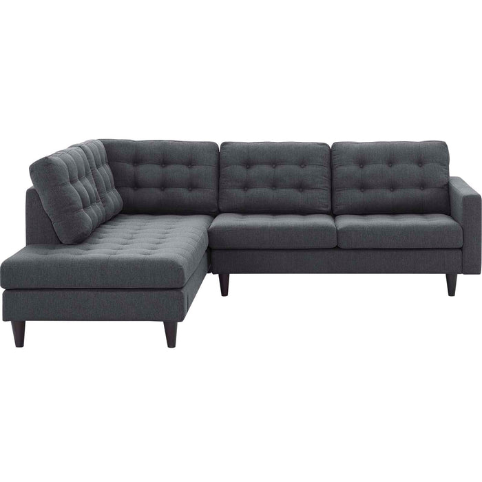 Empress Luxurious Button Tufted Upholstered Fabric Sectional Sofa Set for Elegant Living Spaces