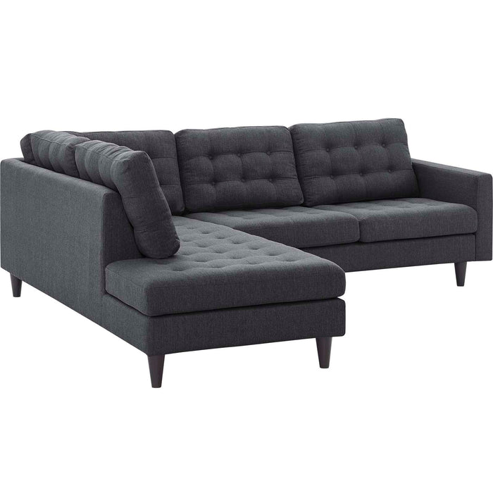 Empress Luxurious Button Tufted Upholstered Fabric Sectional Sofa Set for Elegant Living Spaces
