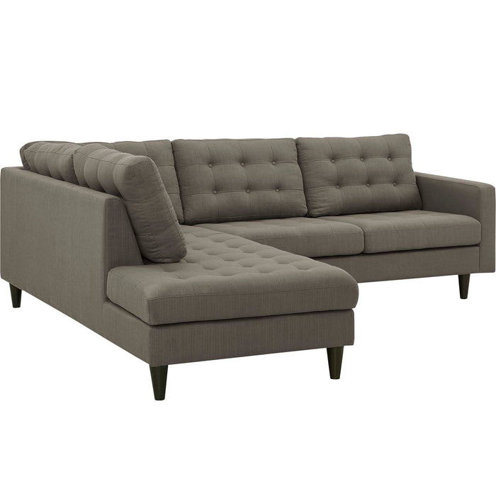 Empress Luxurious Button Tufted Upholstered Fabric Sectional Sofa Set for Elegant Living Spaces