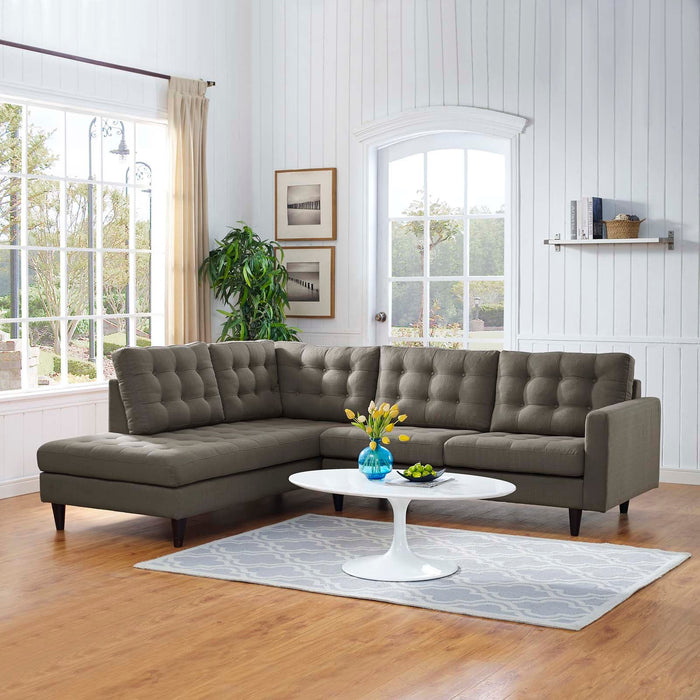 Empress Luxurious Button Tufted Upholstered Fabric Sectional Sofa Set for Elegant Living Spaces