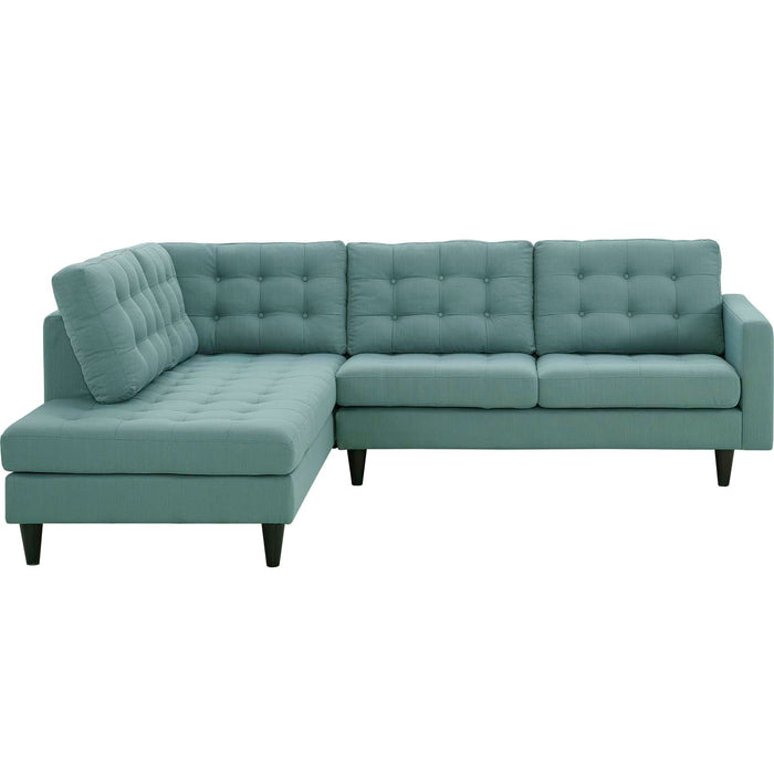 Empress Luxurious Button Tufted Upholstered Fabric Sectional Sofa Set for Elegant Living Spaces