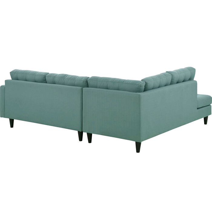 Empress Luxurious Button Tufted Upholstered Fabric Sectional Sofa Set for Elegant Living Spaces