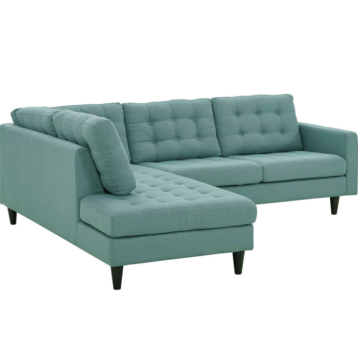 Empress Luxurious Button Tufted Upholstered Fabric Sectional Sofa Set for Elegant Living Spaces
