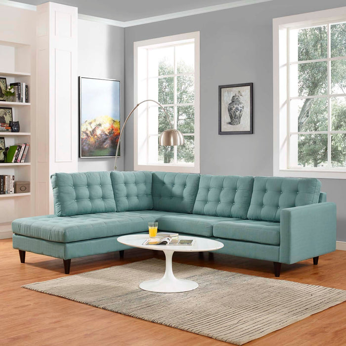 Empress Luxurious Button Tufted Upholstered Fabric Sectional Sofa Set for Elegant Living Spaces