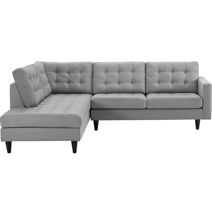 Empress Luxurious Button Tufted Upholstered Fabric Sectional Sofa Set for Elegant Living Spaces