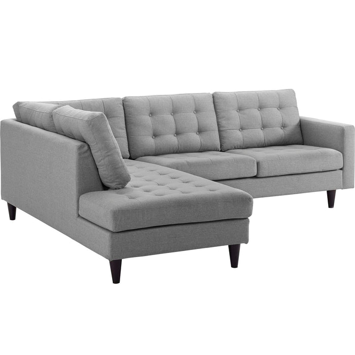 Empress Luxurious Button Tufted Upholstered Fabric Sectional Sofa Set for Elegant Living Spaces
