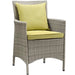 Conduit Outdoor Wicker Rattan Dining Armchair Light Gray Peridot