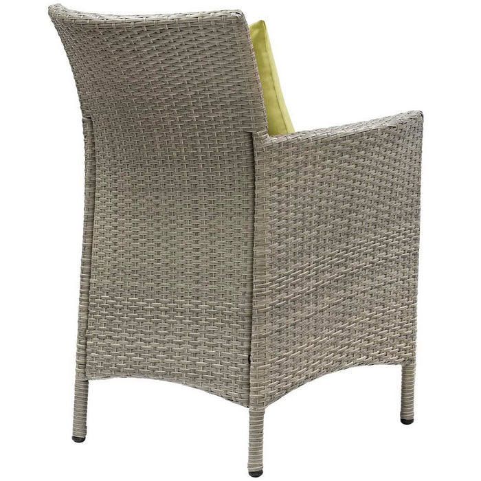 Conduit Outdoor Wicker Rattan Dining Armchair Light Gray Peridot