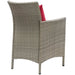 Conduit Outdoor Wicker Rattan Dining Armchair Light Gray Red