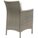 Conduit Outdoor Wicker Rattan Dining Armchair Light Gray White