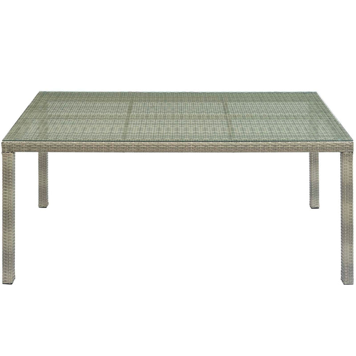 Conduit 70" Outdoor Patio Wicker Rattan Dining Table - detail close-up
