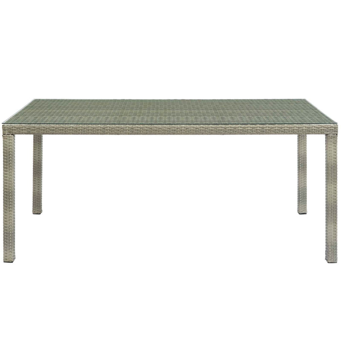Conduit 70" Outdoor Patio Wicker Rattan Dining Table - alternate angle view