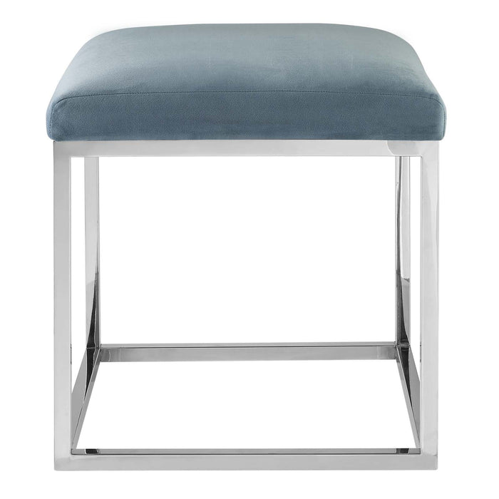 Anticipate Ottoman - Luxurious Velvet Upholstered Modern Seating with Stainless Steel Base & Cushion