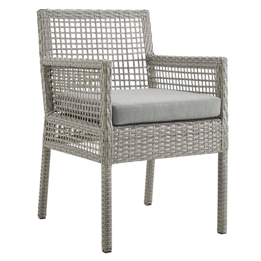 Aura Outdoor Patio Wicker Rattan Dining Armchair - alternate angle view