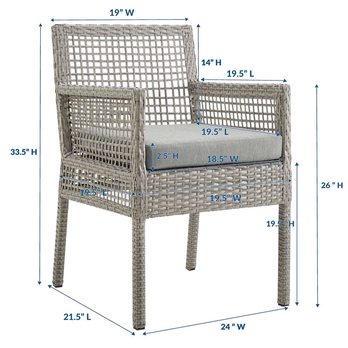 Aura Outdoor Patio Wicker Rattan Dining Armchair - view 5