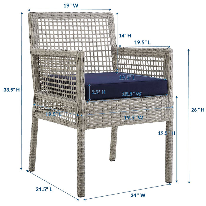 Aura Outdoor Patio Wicker Rattan Dining Armchair - view 13