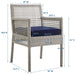 Aura Outdoor Patio Wicker Rattan Dining Armchair - view 13