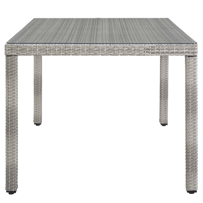 Aura 68" Outdoor Patio Wicker Rattan Dining Table - view 5