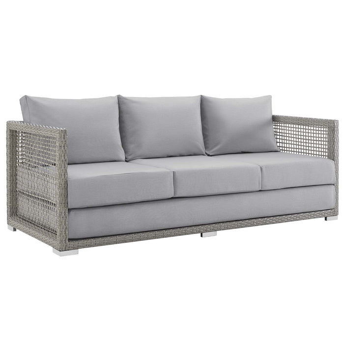Aura Outdoor Patio Wicker Rattan Sofa - alternate angle view