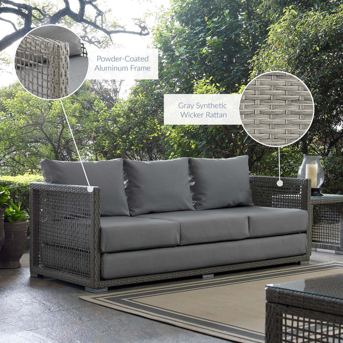 Aura Outdoor Patio Wicker Rattan Sofa - in lifestyle setting