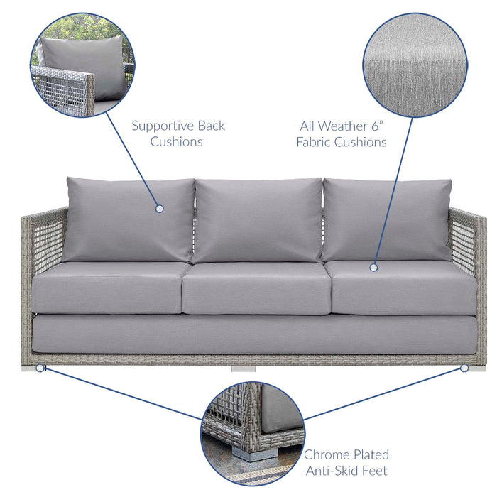 Aura Outdoor Patio Wicker Rattan Sofa - view 5