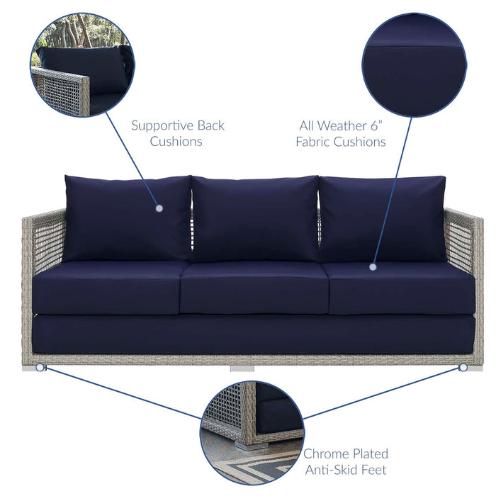 Aura Outdoor Patio Wicker Rattan Sofa - view 14