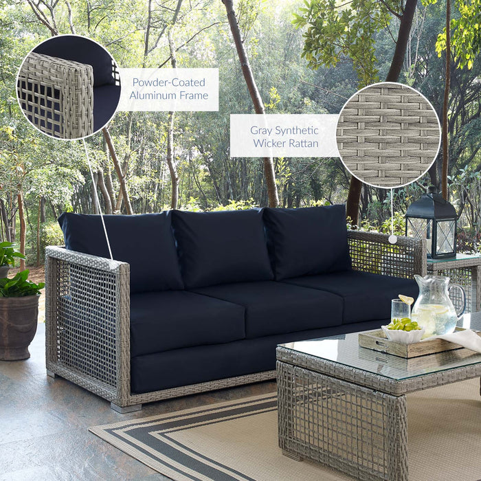 Aura Outdoor Patio Wicker Rattan Sofa - view 13