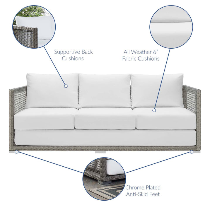 Aura Outdoor Patio Wicker Rattan Sofa - view 20