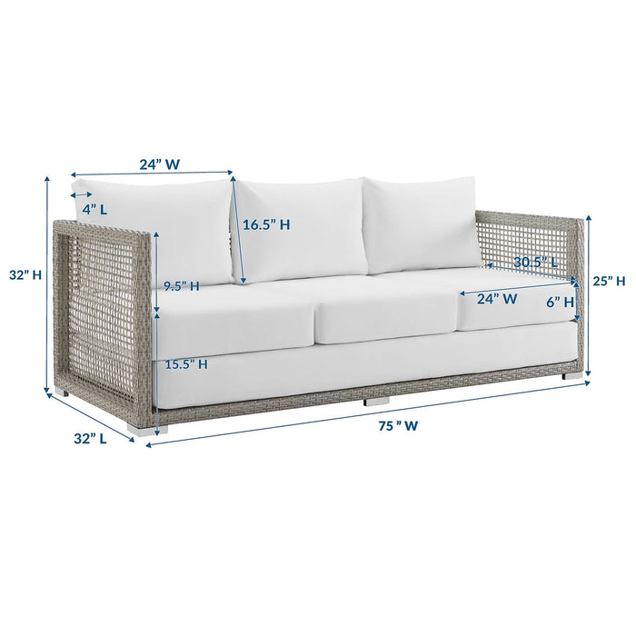 Aura Outdoor Patio Wicker Rattan Sofa - view 21