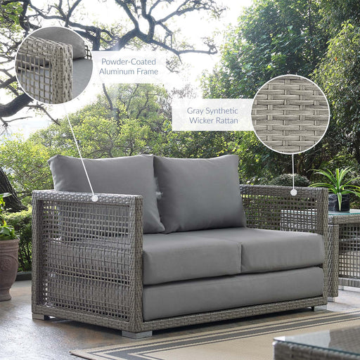 Aura Outdoor Patio Wicker Rattan Loveseat - Modway \outdoor\sofas & sectionals
