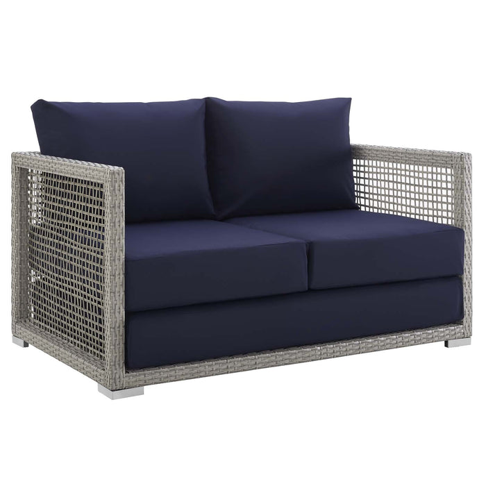 Aura Outdoor Patio Wicker Rattan Loveseat - view 10
