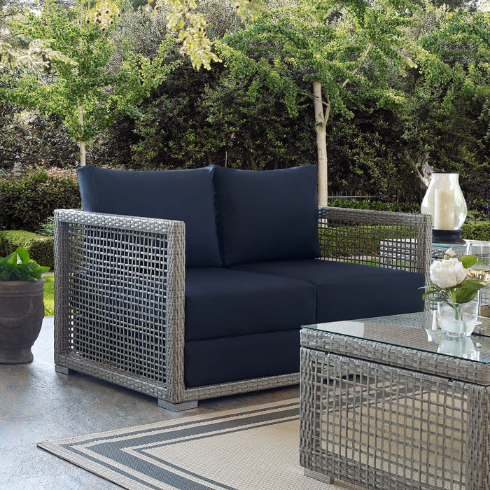 Aura Outdoor Patio Wicker Rattan Loveseat - view 13