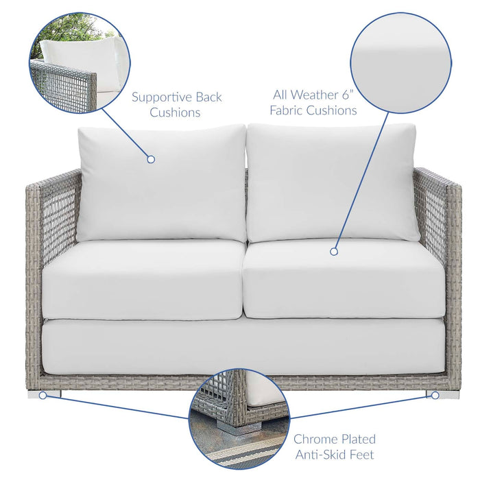 Aura Outdoor Patio Wicker Rattan Loveseat - view 19