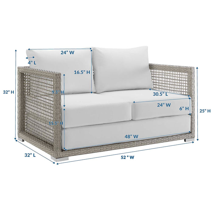 Aura Outdoor Patio Wicker Rattan Loveseat - view 20