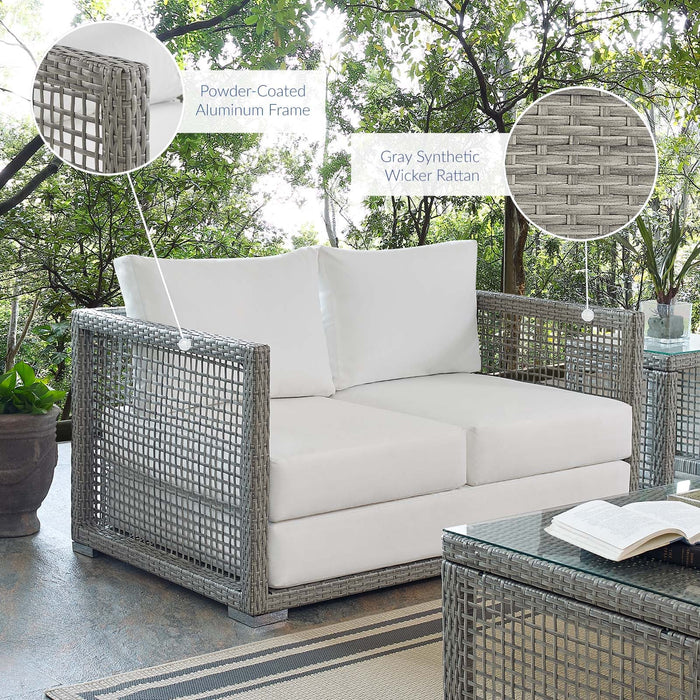 Aura Outdoor Patio Wicker Rattan Loveseat - view 21