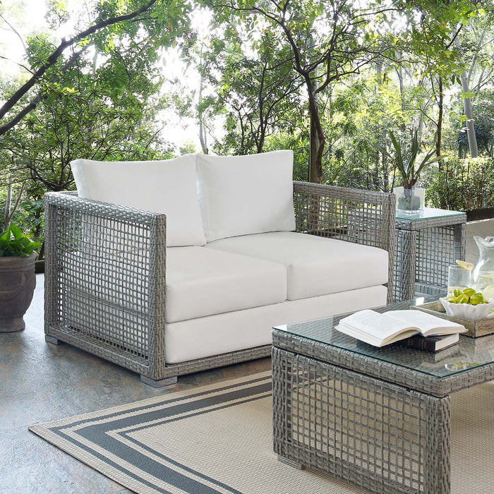 Aura Outdoor Patio Wicker Rattan Loveseat - view 17
