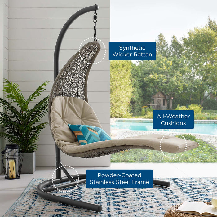 Landscape Outdoor Patio Hanging Chaise Lounge Swing Chair – Stylish Comfort for Your Backyard Retreat