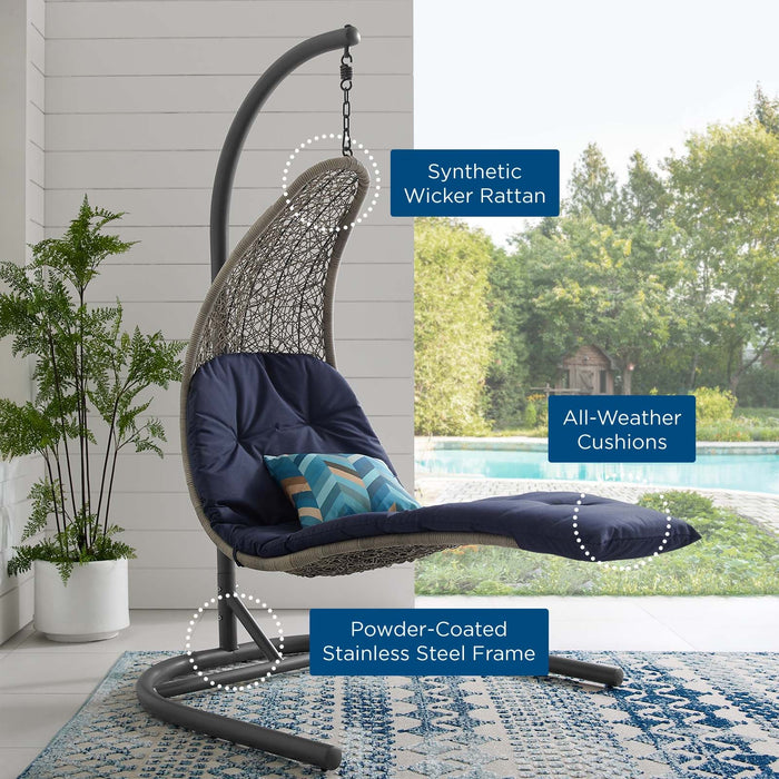 Landscape Outdoor Patio Hanging Chaise Lounge Swing Chair – Stylish Comfort for Your Backyard Retreat