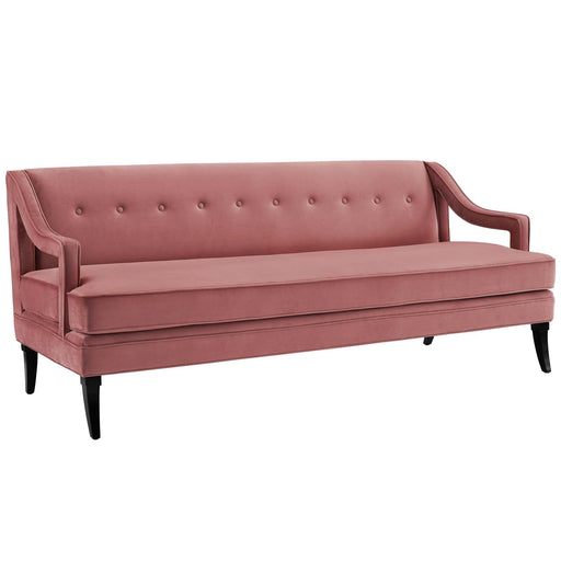 Concur Button Tufted Performance Velvet Sofa - alternate angle view
