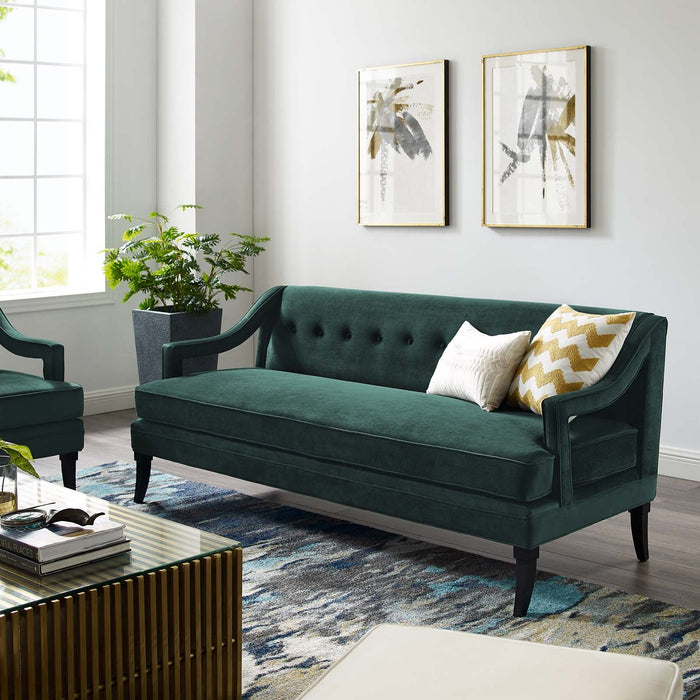Concur Button Tufted Performance Velvet Sofa - view 5