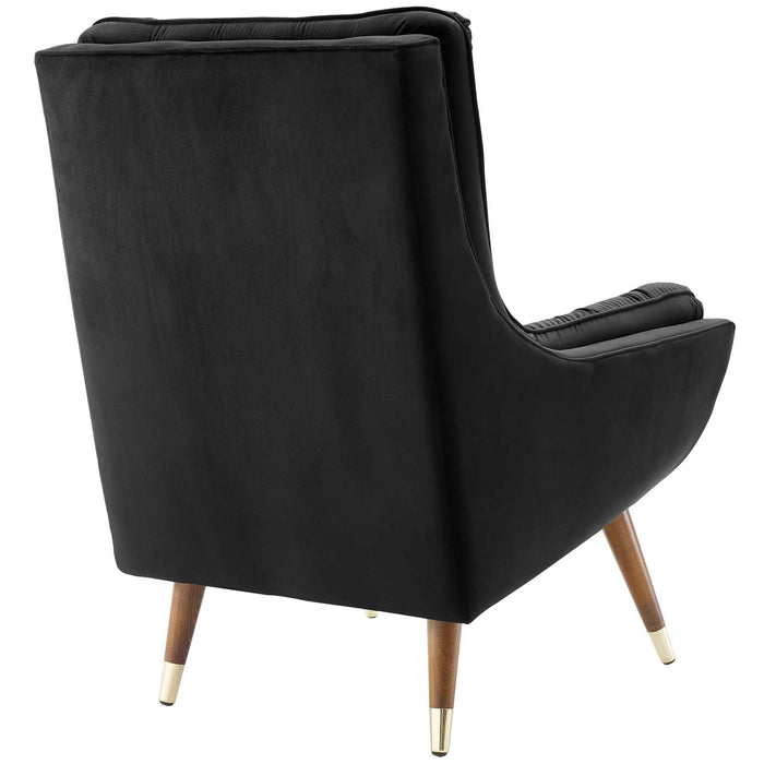 Modway Suggest Button Tufted Performance Velvet Lounge Chair Living Room Furniture - Installation View