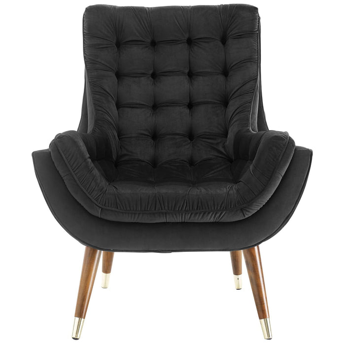 Modway Suggest Button Tufted Performance Velvet Lounge Chair Living Room Furniture - View 9