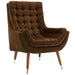 Modway Suggest Button Tufted Performance Velvet Lounge Chair Living Room Furniture - View 44