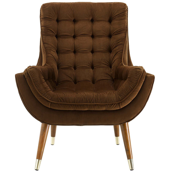 Modway Suggest Button Tufted Performance Velvet Lounge Chair Living Room Furniture - View 14