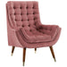 Modway Suggest Button Tufted Performance Velvet Lounge Chair Living Room Furniture - View 45