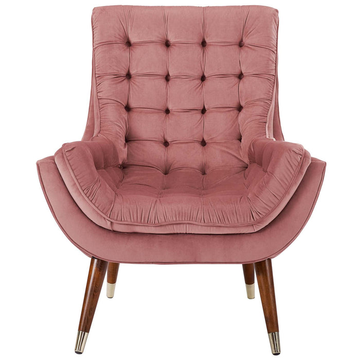 Modway Suggest Button Tufted Performance Velvet Lounge Chair Living Room Furniture - View 20